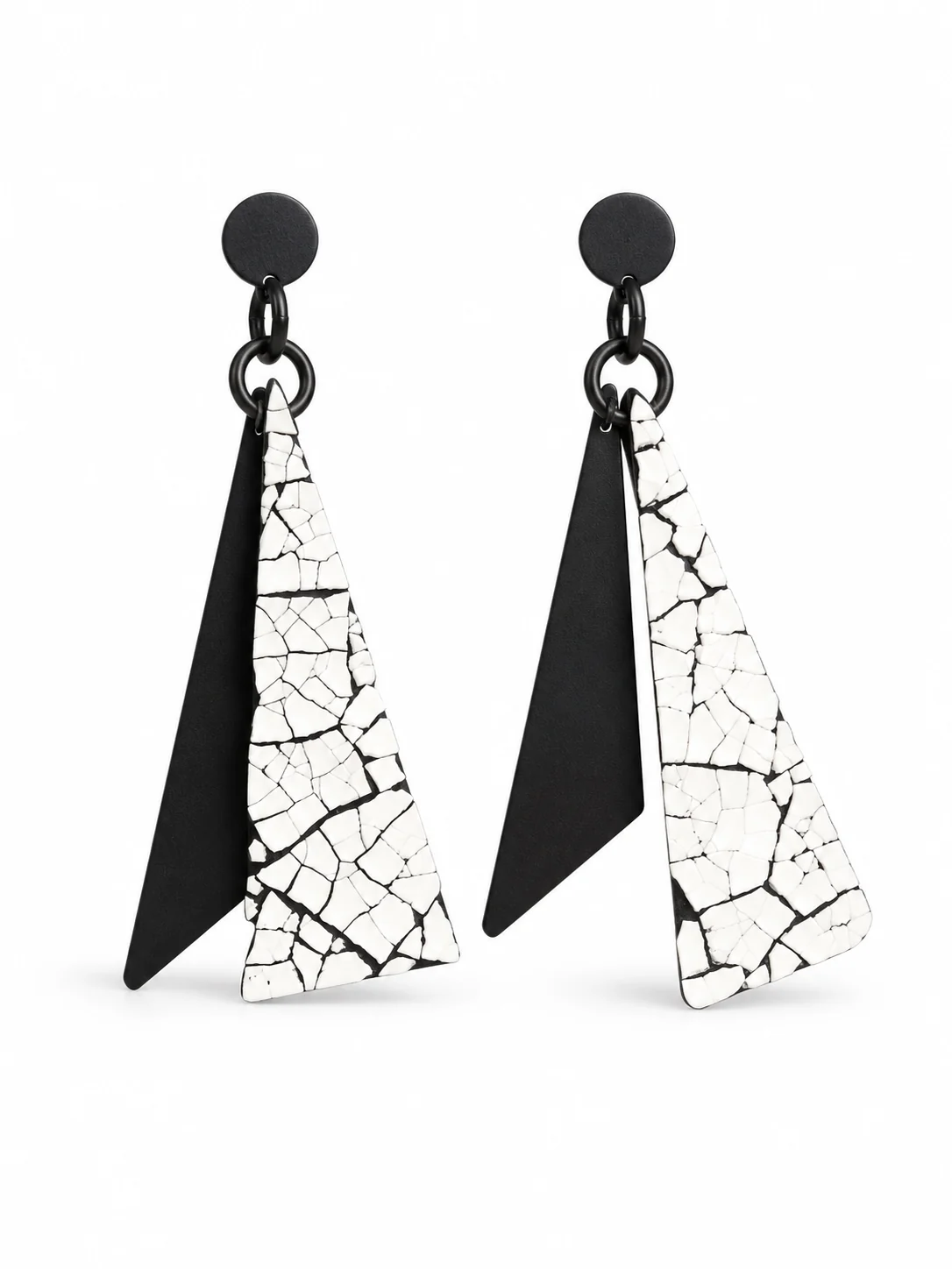 Triangular Eggshell Earrings