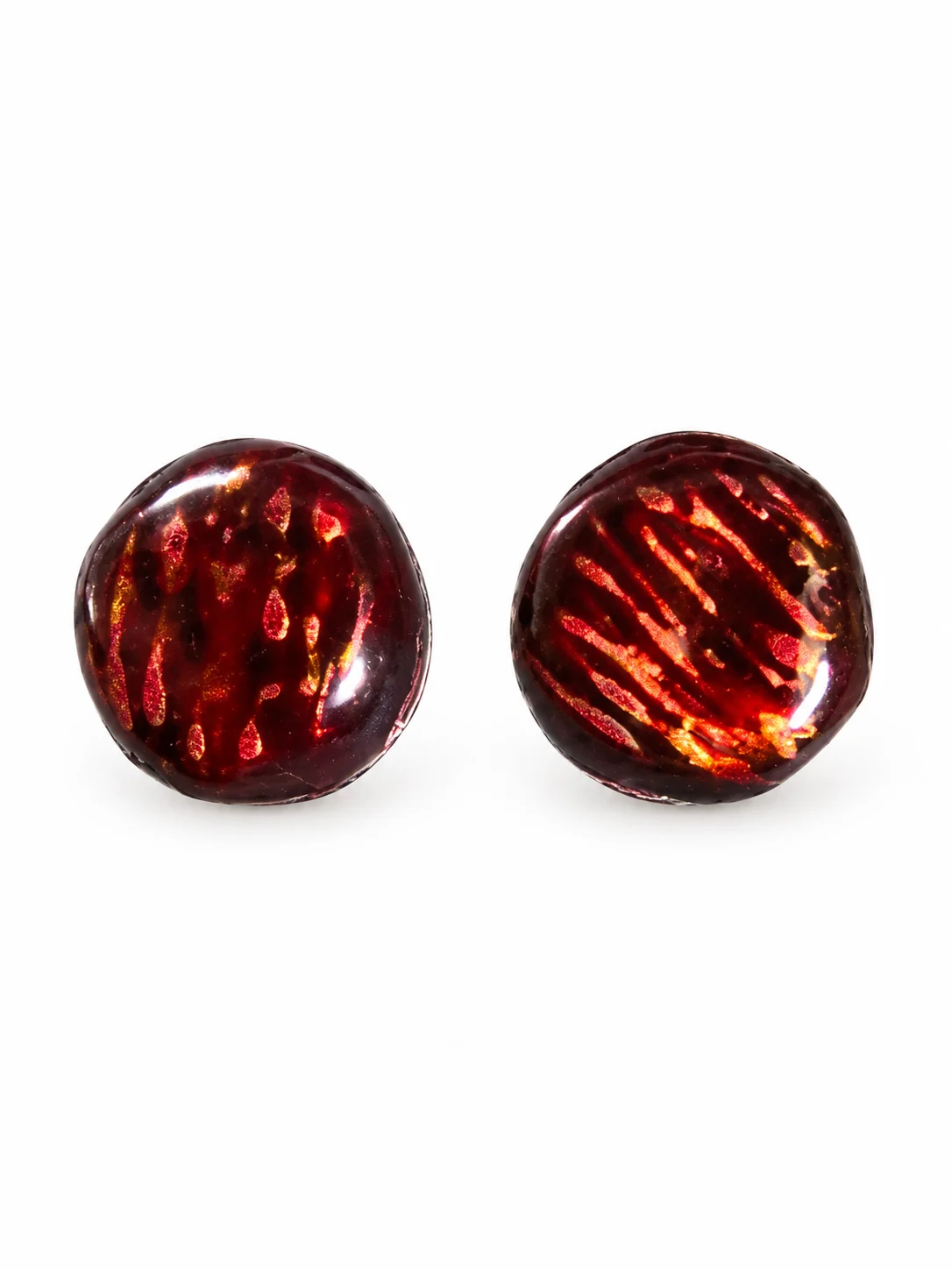 Hidden Red Textured Earrings